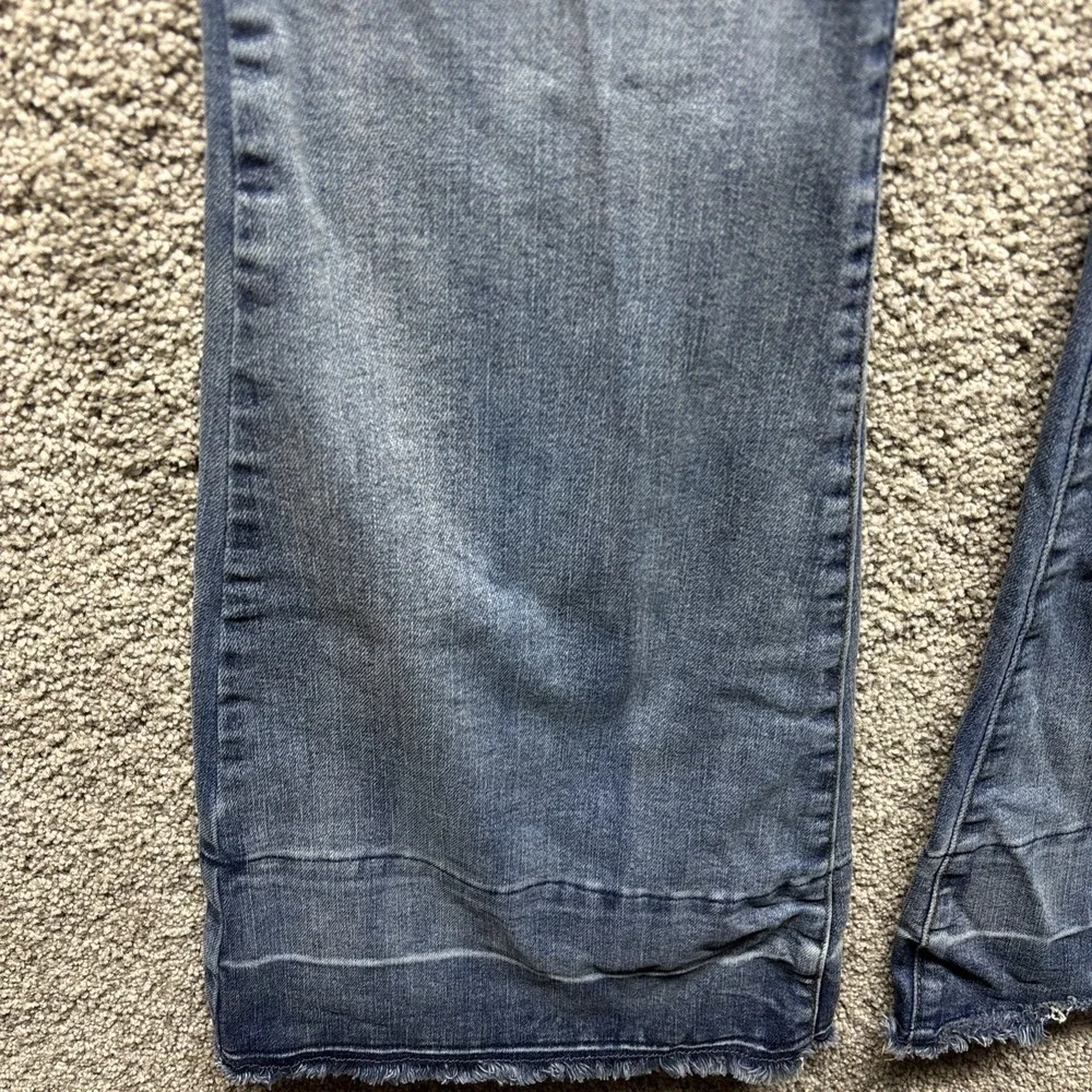 Judy Blue Flare Women's 9/29x31 Jeans Raw Frayed High Rise Light Wash Distressed
